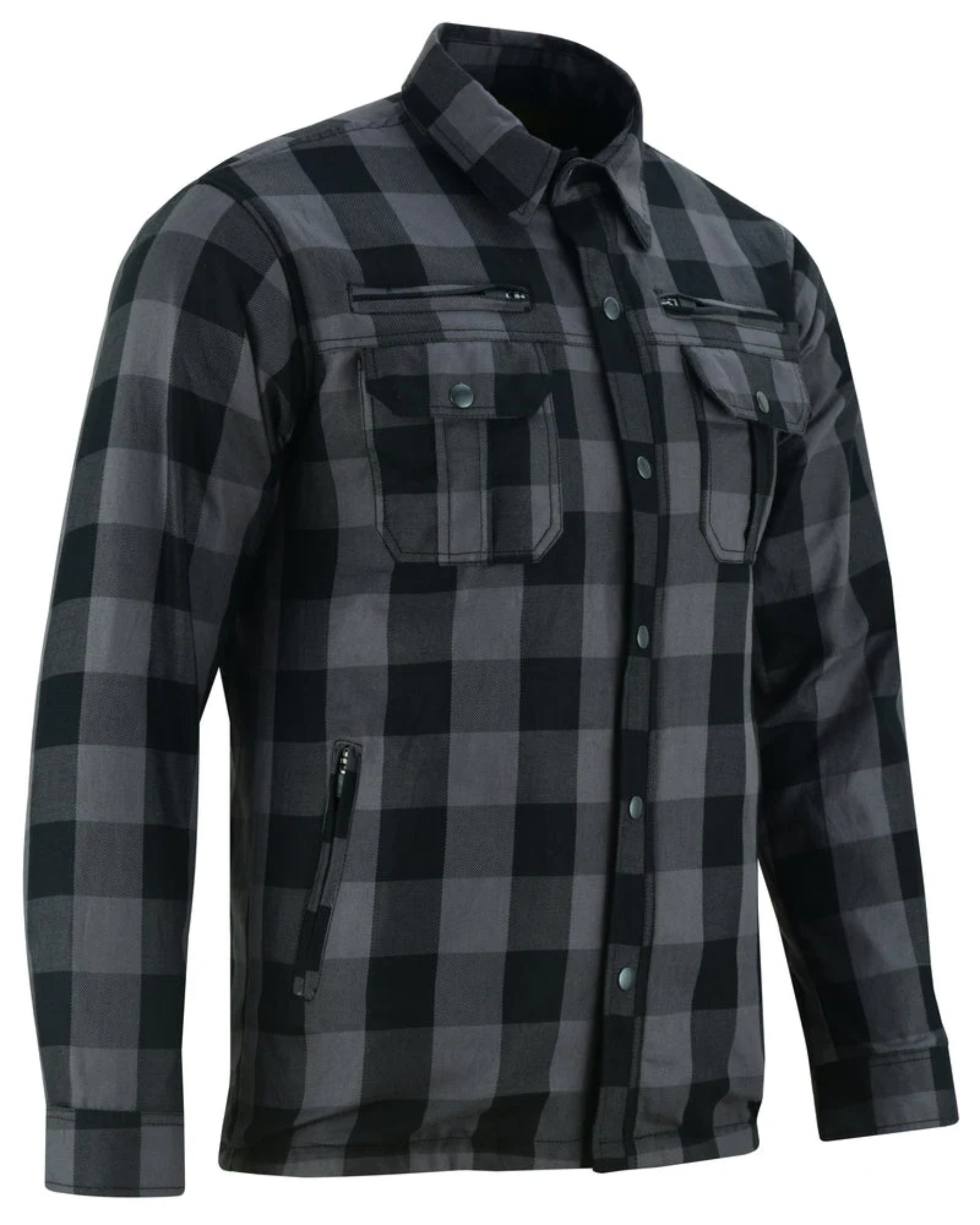 Men's Long Sleeve Motorcycle Flannel Shirt