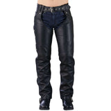 Nomad Nebula Men's Black Leather Biker Chaps