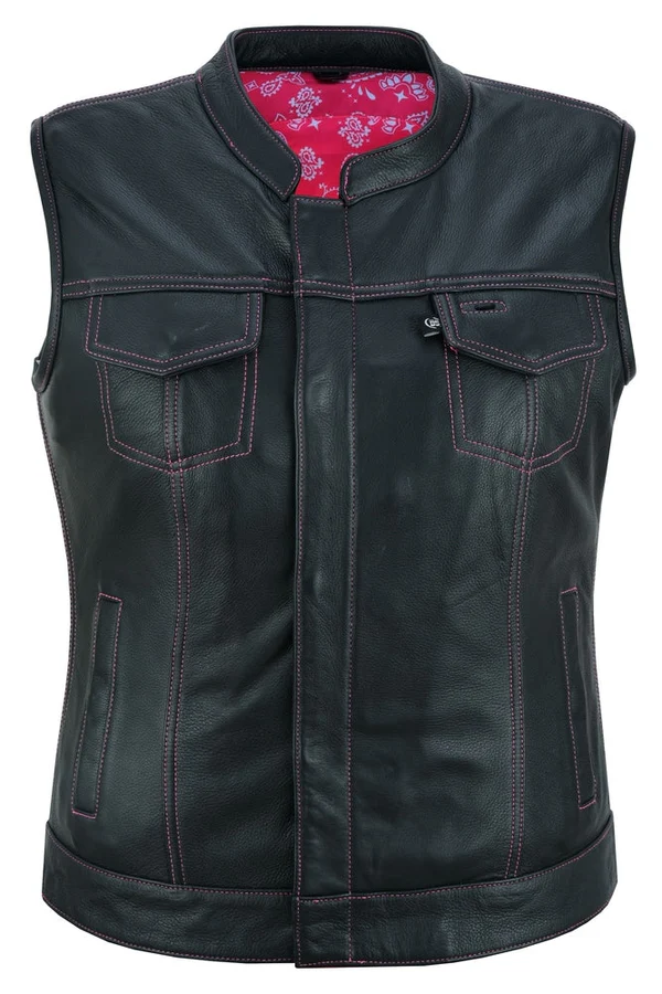 Orchid Women's Genuine Leather Motorcycle Vest