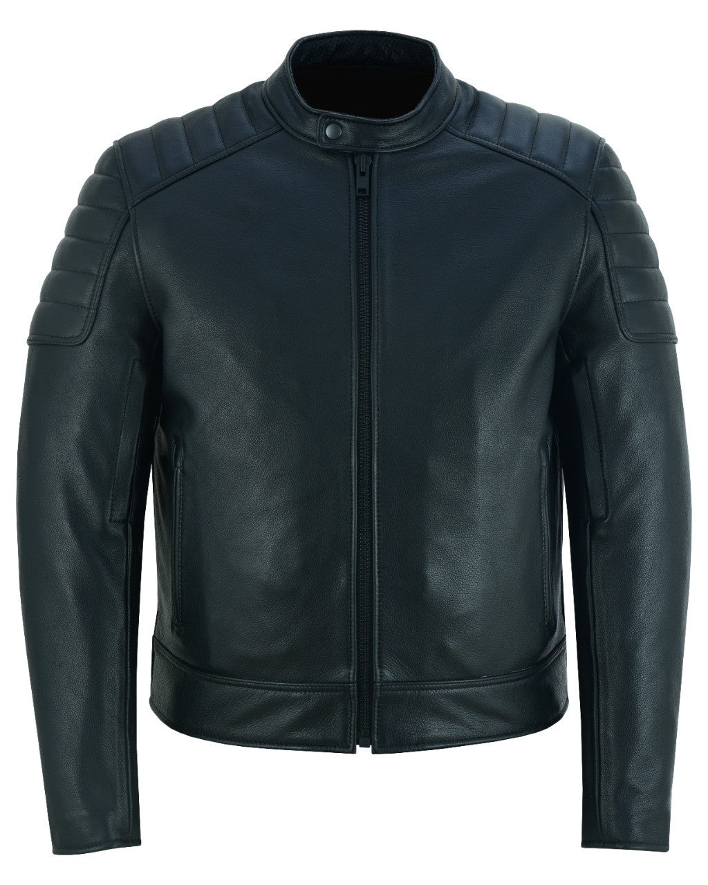 Men’s Leather Motorcycle Jacket All-Season Riding Jacket with Ventilation