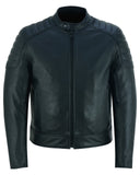 Men’s Leather Motorcycle Jacket All-Season Riding Jacket with Ventilation