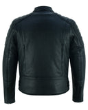 Men’s Leather Motorcycle Jacket All-Season Riding Jacket with Ventilation