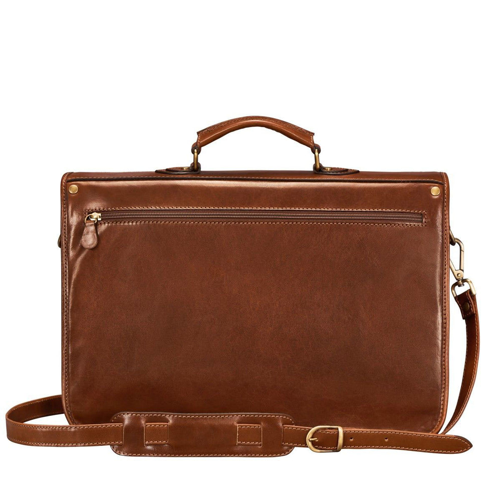 Pursuit Handmade 17" Genuine Leather Laptop Briefcase Satchel