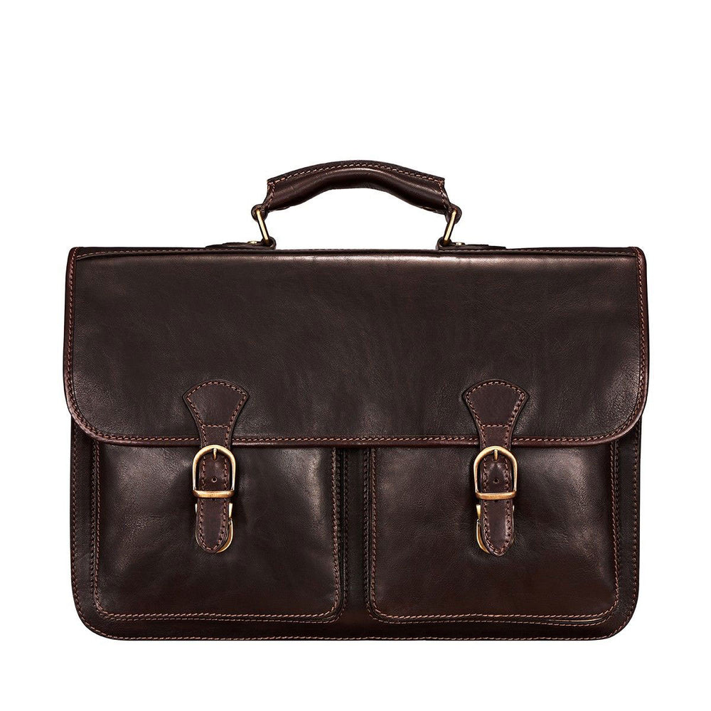 Pursuit Handmade 17" Genuine Leather Laptop Briefcase Satchel