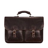Pursuit Handmade 17" Genuine Leather Laptop Briefcase Satchel