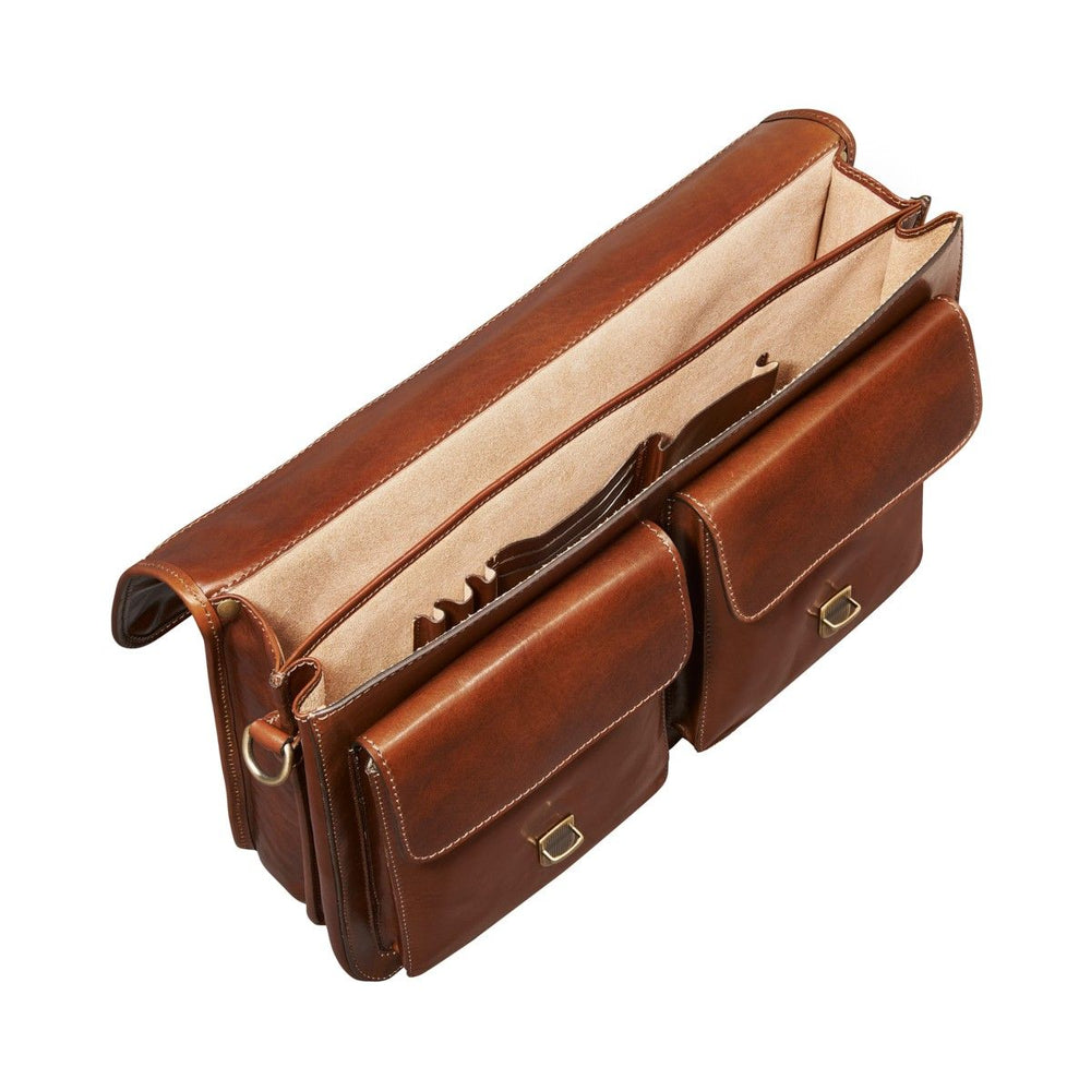 Pursuit Handmade 17" Genuine Leather Laptop Briefcase Satchel