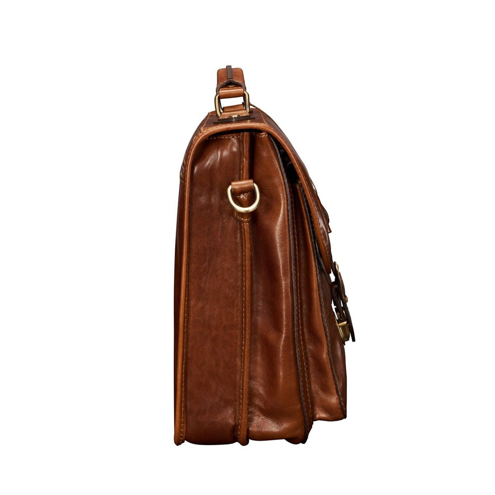 Pursuit Handmade 17" Genuine Leather Laptop Briefcase Satchel