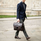 Pursuit Handmade 17" Genuine Leather Laptop Briefcase Satchel