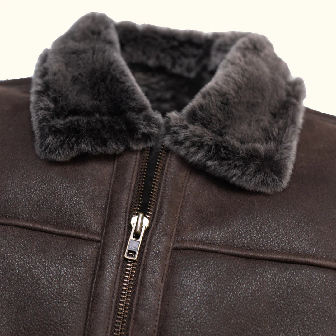 Men’s Merino Shearling Leather Jacket – Premium Turkish Jacket