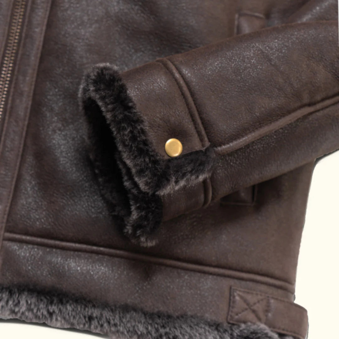 Men’s Merino Shearling Leather Jacket – Premium Turkish Jacket