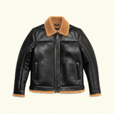 Shearling Genuine Leather Bomber Jacket