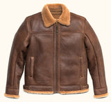 Shearling Genuine Leather Bomber Jacket