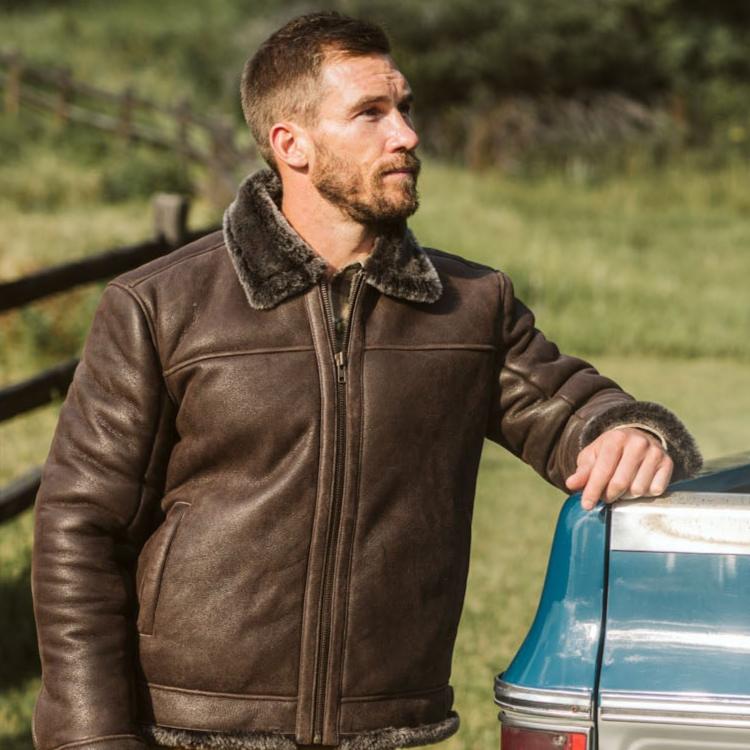 Men’s Merino Shearling Leather Jacket – Premium Turkish Jacket