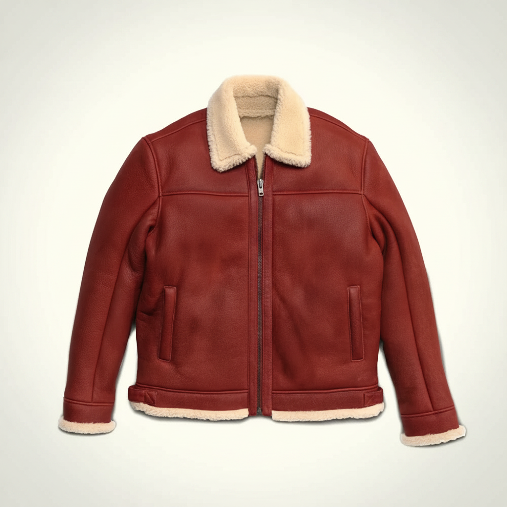 Shearling Leather Bomber Jacket – Men Fit