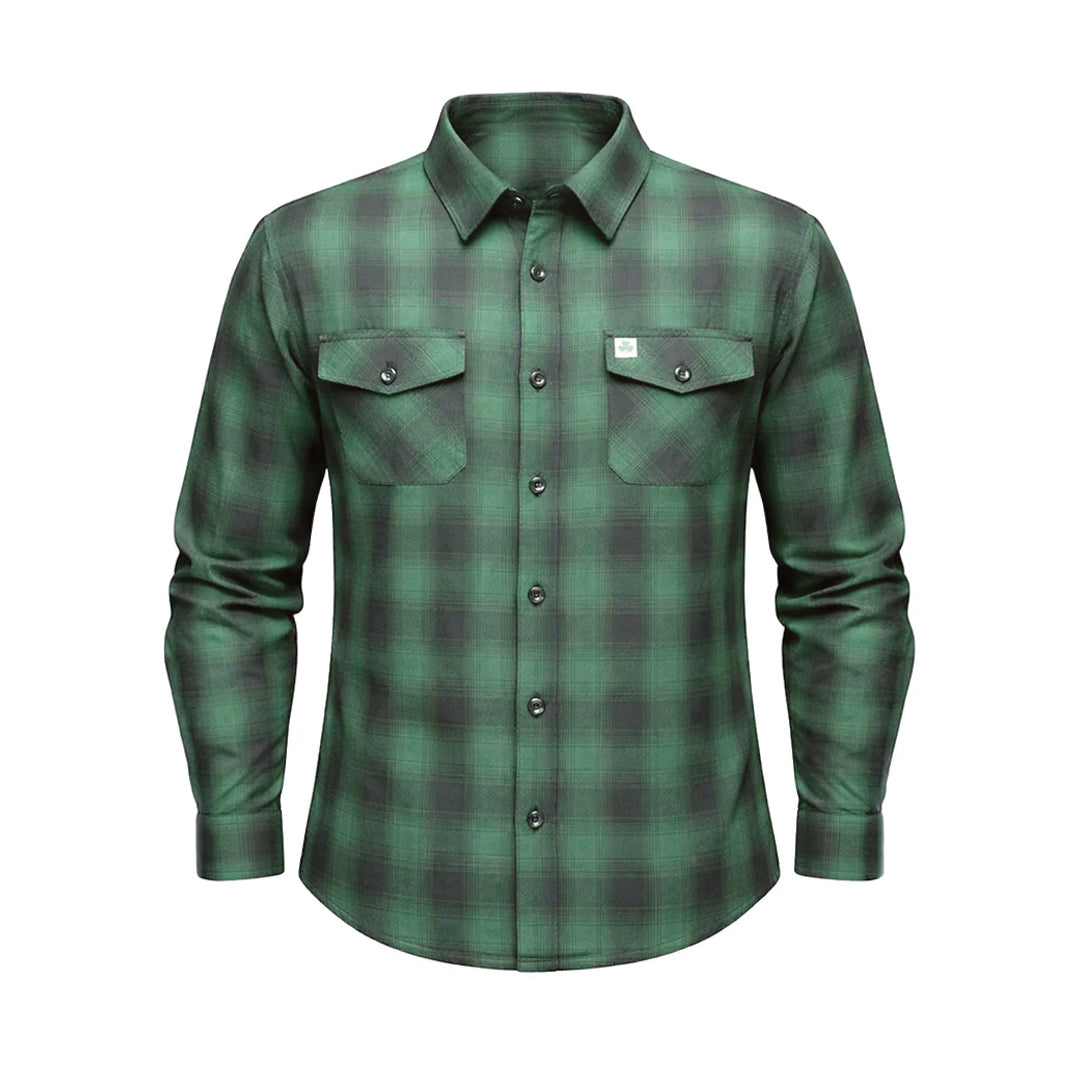 St. Paddy's Day Men's Green Long Sleeve Flannel Shirt