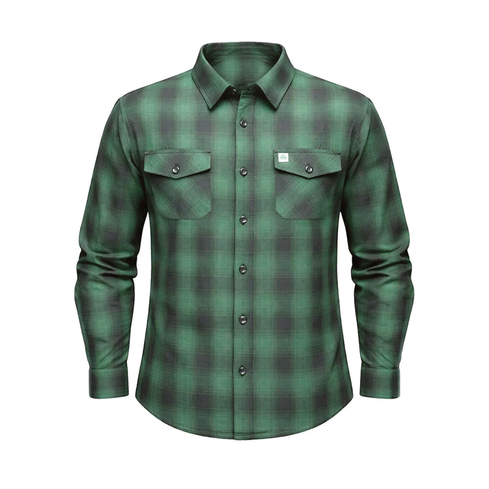 St. Paddy's Day Men's Green Long Sleeve Flannel Shirt