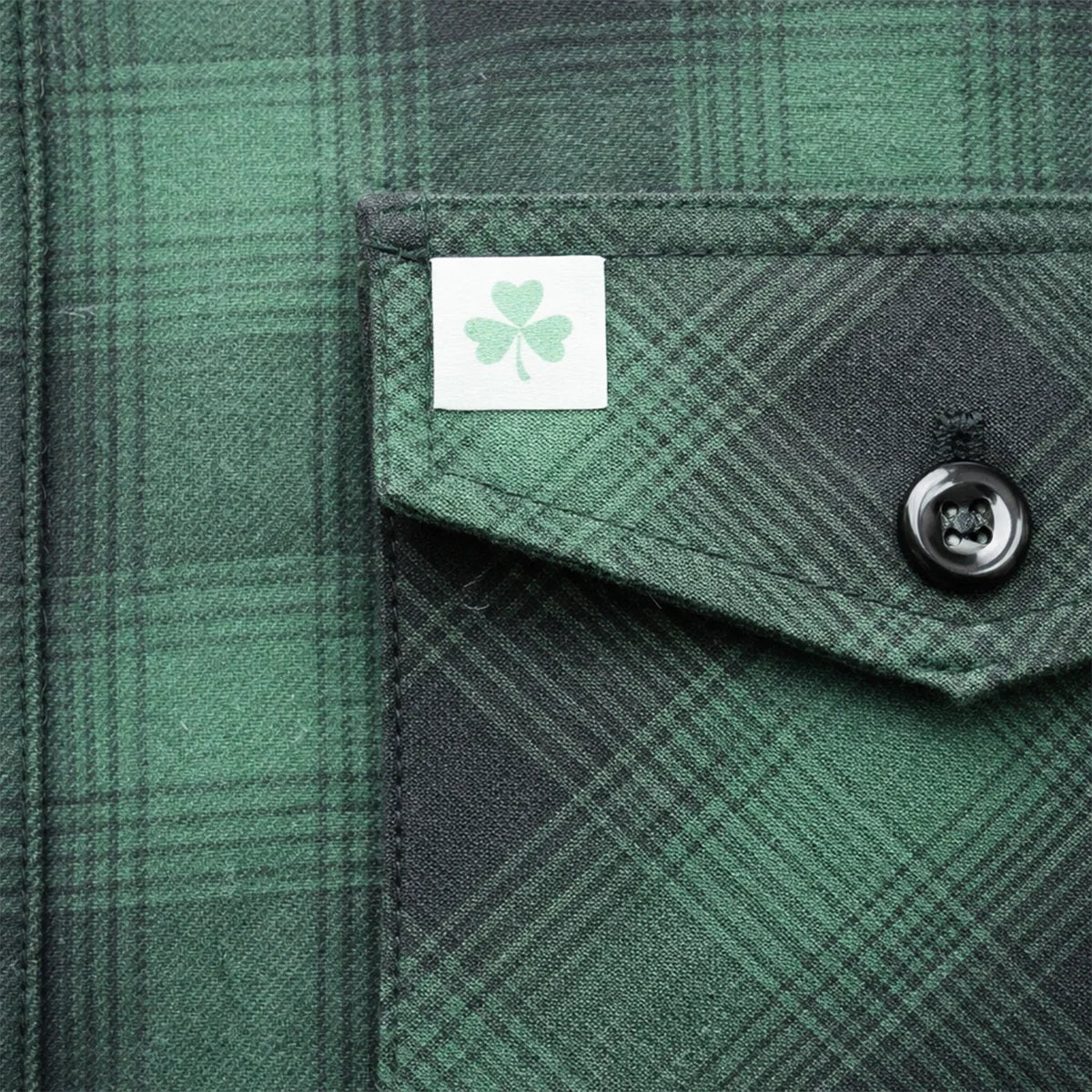 St. Paddy's Day Men's Green Long Sleeve Flannel Shirt