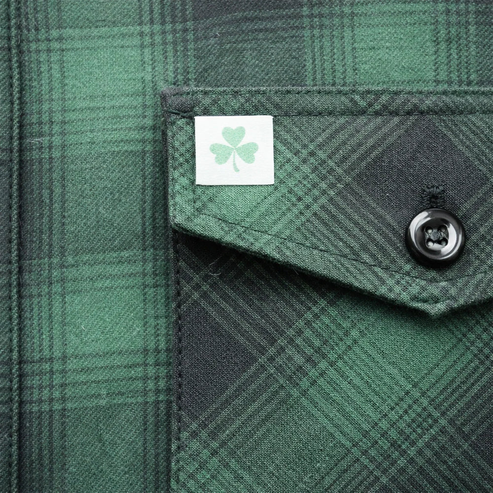 St. Paddy's Day Men's Green Long Sleeve Flannel Shirt