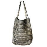 Studio Handmade Genuine Leather Tote Bag white black