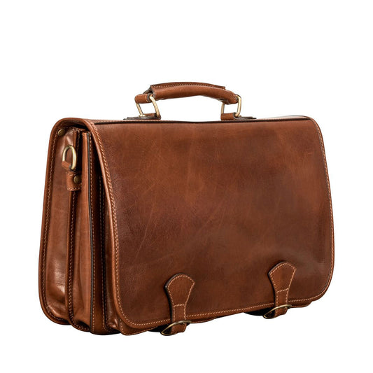 The Conqueror Handmade Men's Genuine Leather Satchel Briefcase