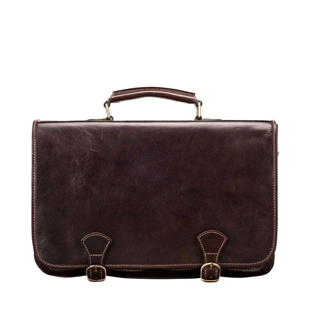 The Conqueror Handmade Men's Genuine Leather Satchel Briefcase