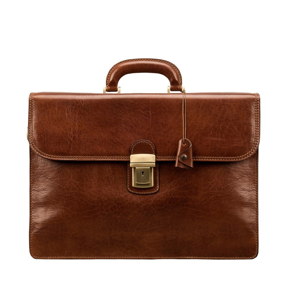 The Crown Handmade Classic Genuine Leather Briefcase for Men
