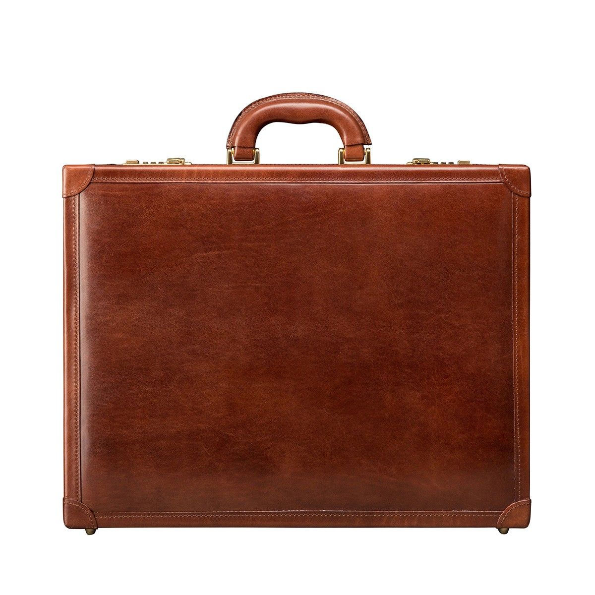 The Golden Handmade Large Genuine Leather Attaché Case