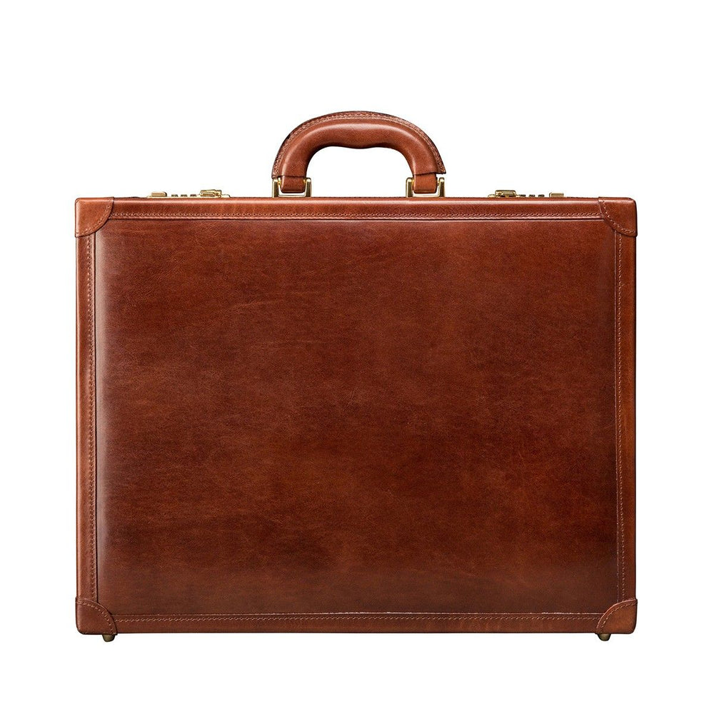 The Golden Handmade Large Genuine Leather Attaché Case