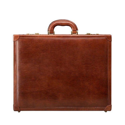 The Golden Handmade Large Genuine Leather Attaché Case