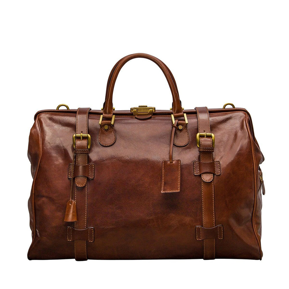 The Journey Handmade Large Genuine Leather Gladstone Bag