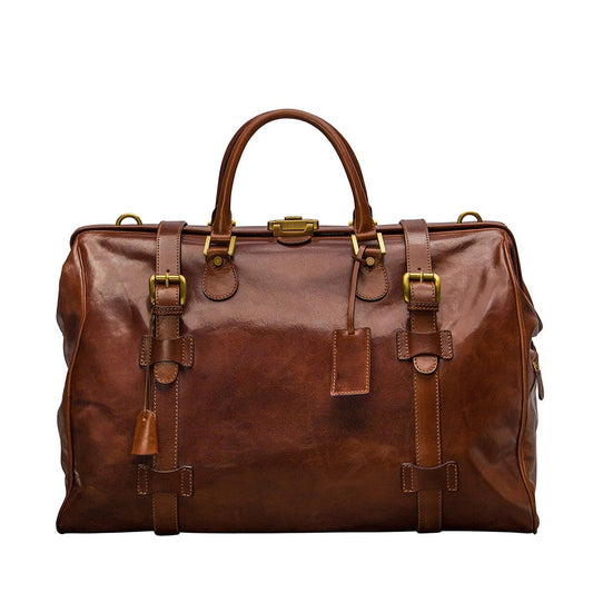 The Journey Handmade Large Genuine Leather Gladstone Bag