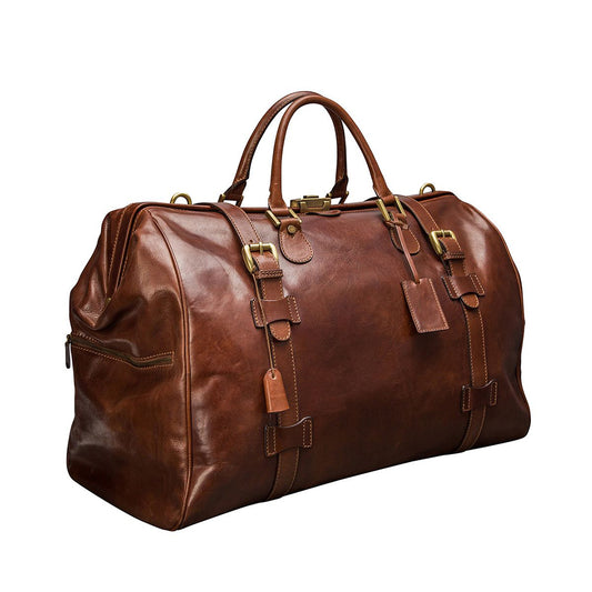 The Journey Handmade Large Genuine Leather Gladstone Bag