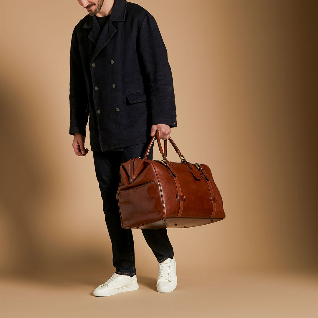 The Journey Handmade Large Genuine Leather Gladstone Bag