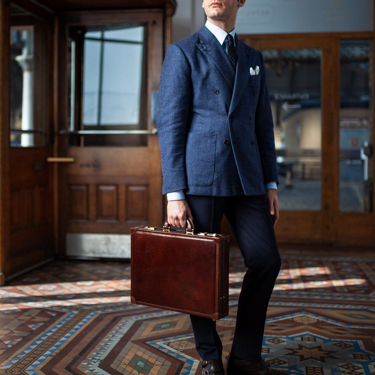 The Vault Handmade Slim Genuine Leather Attaché Case