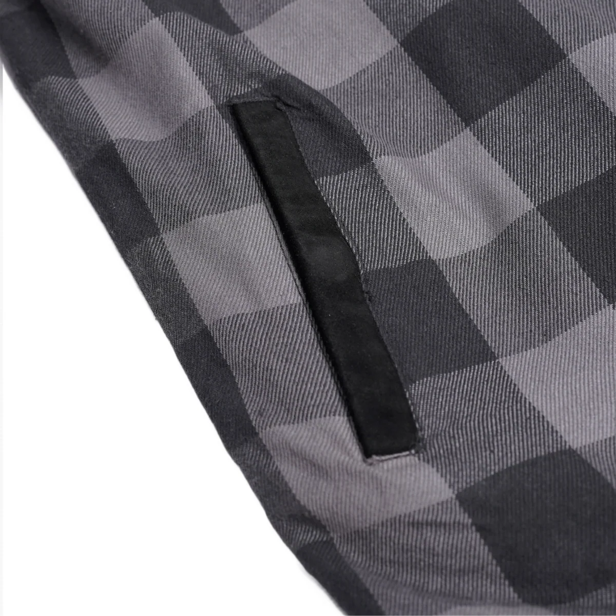 Gray Thread Men's Long Sleeve Motorcycle Flannel Shirt