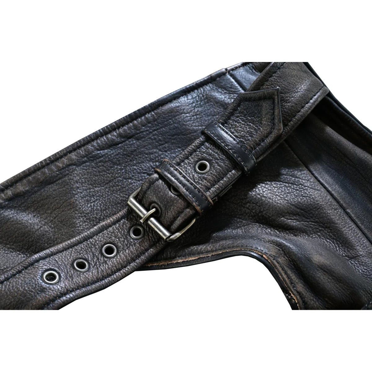 Unisex Genuine Leather Motorcycle Chaps