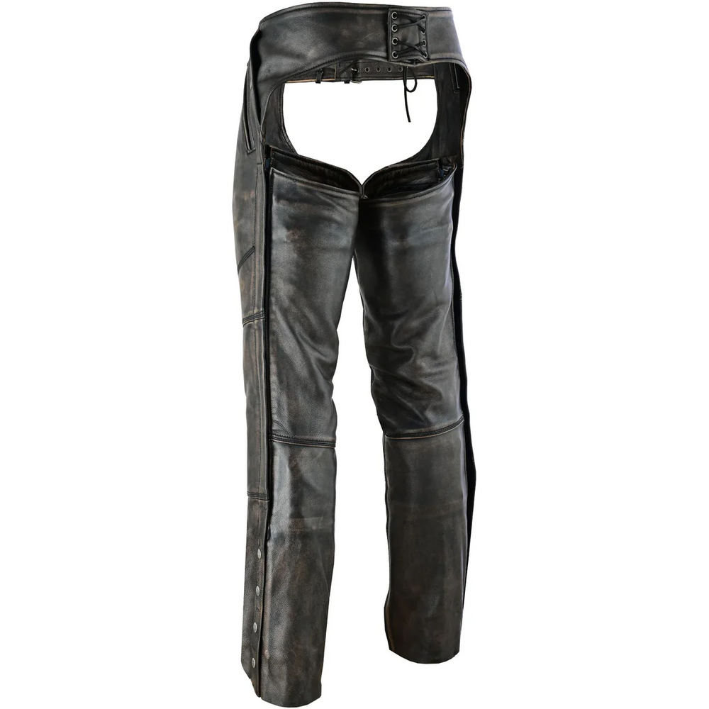 Unisex Genuine Leather Motorcycle Chaps