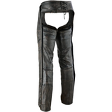 Unisex Genuine Leather Motorcycle Chaps