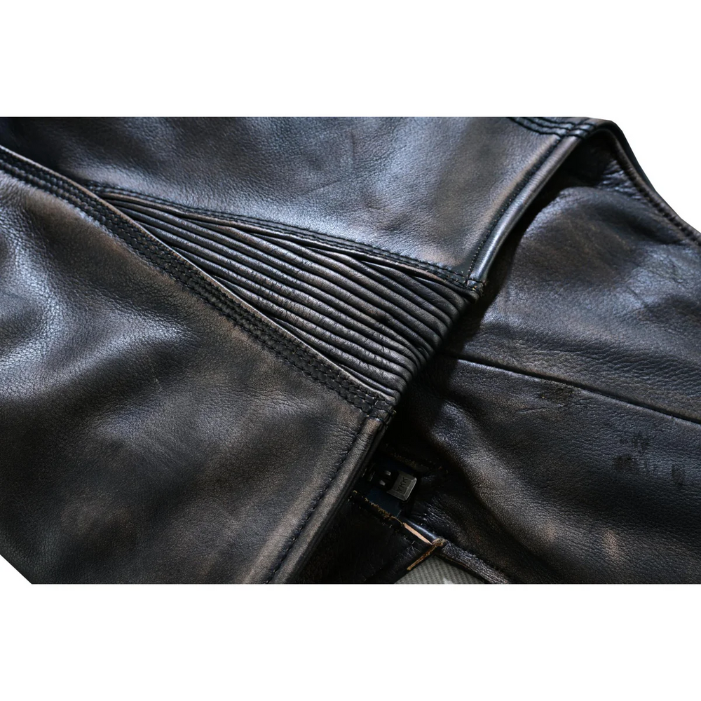 Unisex Genuine Leather Motorcycle Chaps