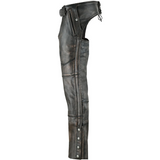 Unisex Genuine Leather Motorcycle Chaps