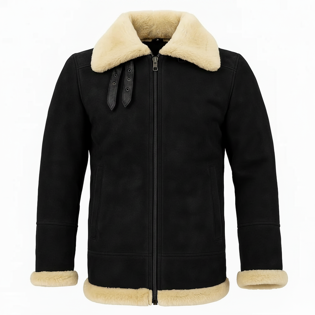 Men's RAF Flight Genuine Shearling Sheepskin Leather Jacket