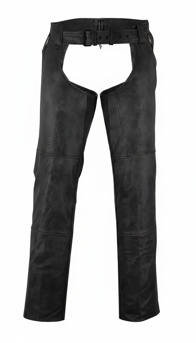Blaze Bound Unisex Genuine Leather Motorcycle Chaps