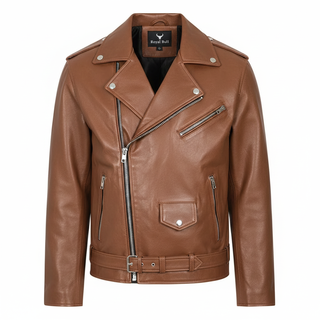 Men's Black Genuine Leather Motorcycle Jacket