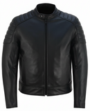 Men’s Leather Motorcycle Jacket All-Season Riding Jacket with Ventilation