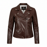 Women's White Genuine Leather Motorcycle Jacket