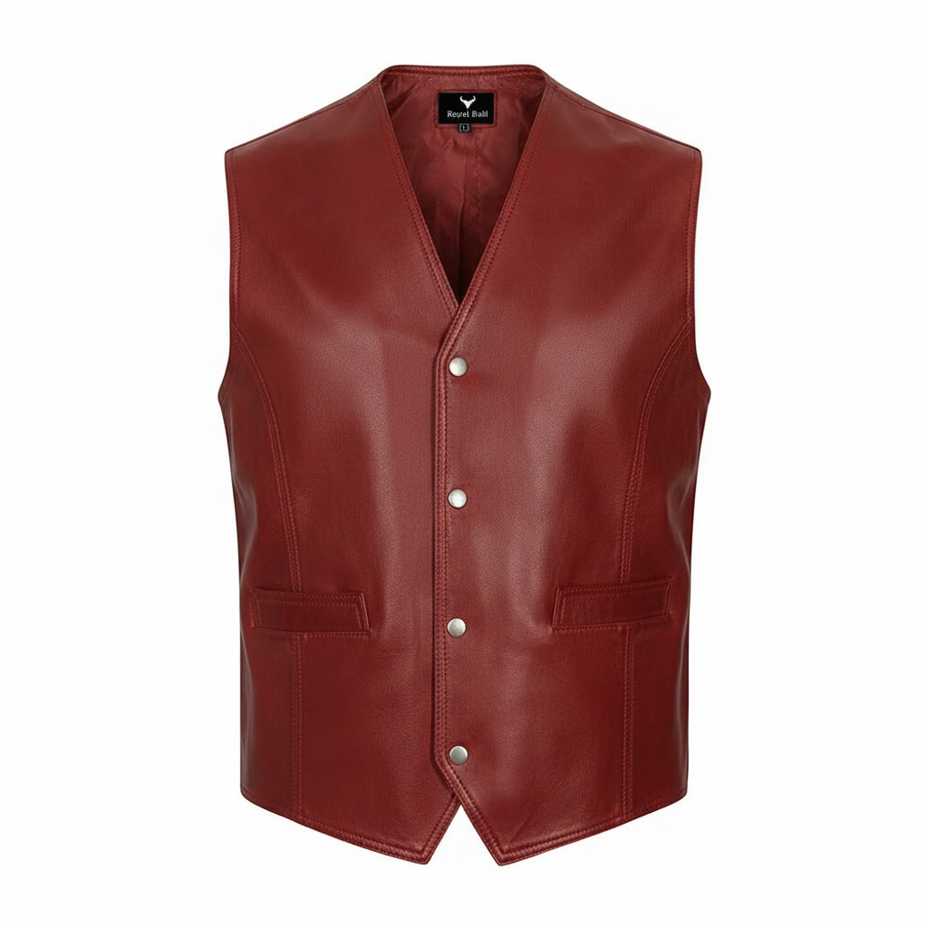 Men's Soft Genuine Leather Waistcoat – Traditional Style