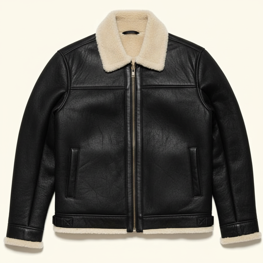 Shearling Leather Jacket – Premium Aviator Style