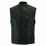 Auric Men's Genuine Leather Motorcycle Vest