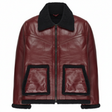 Men's Genuine Shearling Flight Bomber Sheepskin Leather Jacket