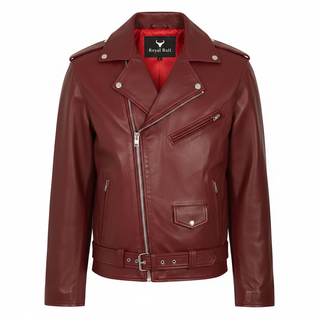Men's Black Genuine Leather Biker Jacket – Premium Quality